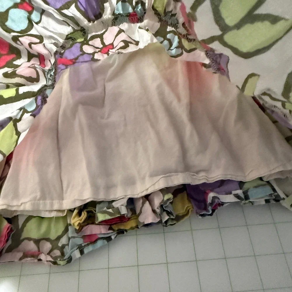 Y2K Old Navy Tiered Midi Floral Ruffle Girls 18-24 month Dress Sleeveless cotton